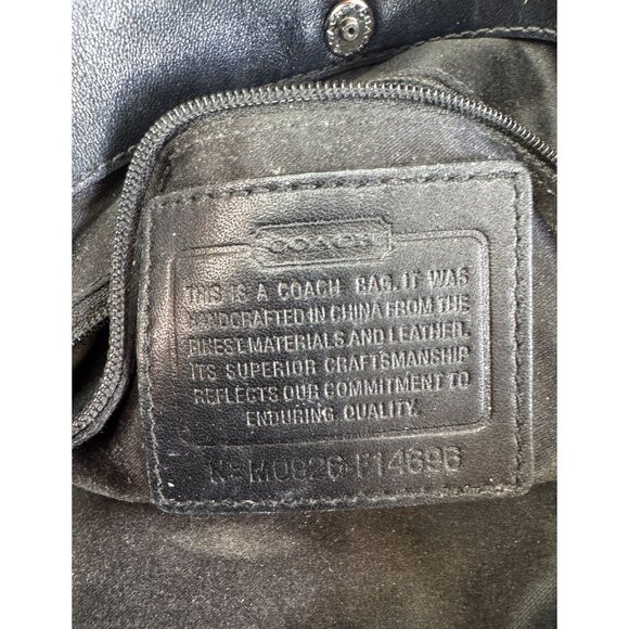 Coach Signature C Tote Bag Khaki Brown Black Leather Trim With Wristlet F14686 - Picture 4 of 8